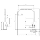 Phoenix Tapware Vivid Slimline Squareline Kitchen Sink Mixer