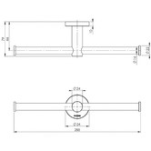 Phoenix Tapware Round Radii Double Bar Toilet Roll Holder