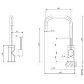 Phoenix Tapware Vivid Slimline Squareline Kitchen Sink Mixer