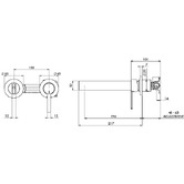 Phoenix Tapware Lexi MKII Wall Basin Mixer Set 217mm
