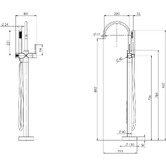Phoenix Tapware Vivid Slimline Floor Mounted Bath Mixer with Hand Shower