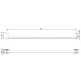 Phoenix Tapware Square Radii Single Bar Brass Towel Rail