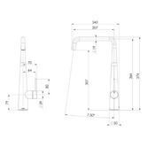 Phoenix Tapware Erlen Sink Mixer 200mm Squareline