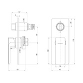 Phoenix Tapware Gloss MKII Shower/Bath Wall Mixer with Diverter Trim Kit Only