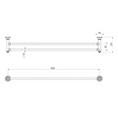 Phoenix Tapware Cromford 800mm Double Bar Brass Towel Rail