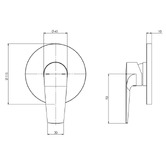 Phoenix Tapware Arlo Shower/Bath Wall Mixer Trim Kit Only