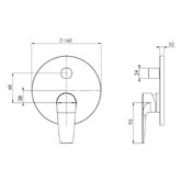 Phoenix Tapware Arlo Shower/Bath Wall Mixer with Diverter Trim Kit Only