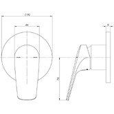 Phoenix Tapware Ivy MKII Shower/Bath Wall Mixer Trim Kit Only