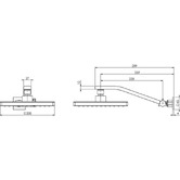 Phoenix Tapware Lexi Square 200mm Shower Arm &amp; Head