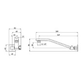 Phoenix Tapware Lexi 280mm Square Shower Arm