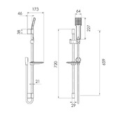 Phoenix Tapware Lexi Square Rail Shower