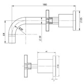 Phoenix Tapware Radii 200MM Bath Wall Tap Set
