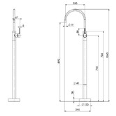Phoenix Tapware Vivid Slimline Oval Floor Mounted Bath Mixer