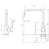 Phoenix Tapware Vivid Chrome Square Line Sink Mixer