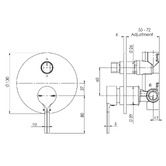 Phoenix Tapware Vivid Slimline Oval Wall Mounted Bath Mixer with Diverter