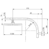 Phoenix Tapware Vivid High 230mm Curved Shower Arm &amp; Head