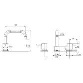 Phoenix Tapware Vivid Pin Lever Swivel Squareline Spout Basin Set