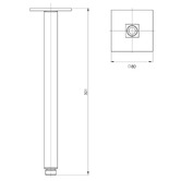 Phoenix Tapware Lexi 320mm Square Ceiling Shower Arm