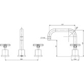 Phoenix Tapware Radii Squareline 160mm Basin Tap Set