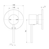 Phoenix Tapware Vivid Slimline Shower/Bath Wall Mixer Trim Kit Only