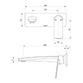 Phoenix Tapware Mekko SwitchMix Wall Basin / Bath Mixer Set 200mm Trim Kit Only
