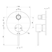 Phoenix Tapware Vivid Slimline Shower/Bath Wall Mixer with Diverter Trim Kit Only