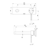 Phoenix Tapware Vivid Slimline Oval Bath/Basin Wall Mixer Set Trim Kit Only