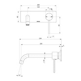 Phoenix Tapware Vivid Slimline Brass Bath/Basin Wall Mixer Set Trim Kit