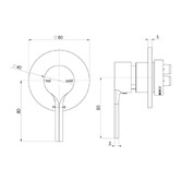 Phoenix Tapware Vivid Slimline Oval Shower/Bath Wall Mixer Trim Kit Only
