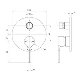 Phoenix Tapware Vivid Slimline Oval Shower/Bath Wall Mixer with Diverter Trim Kit Only
