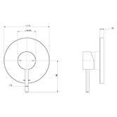 Phoenix Tapware Pina Shower/Bath Wall Mixer Trim Kit Only