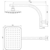 Phoenix Tapware Rush 257mm Chrome Shower Head &amp; Arm