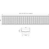 Phoenix Tapware Phoenix V Linear HG 100mm Stainless Steel Linear Shower Grate with 90mm Outlet