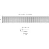 Phoenix Tapware Phoenix V 75mm Stainless Steel Linear Shower Grate with 65mm Outlet