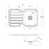 Phoenix Tapware 1000 Series Single Topmount Kitchen Sink with Drainer
