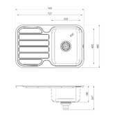 Phoenix Tapware 1000 Series Single Topmount Kitchen Sink with Drainer