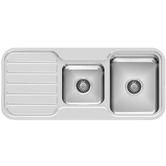 Phoenix Tapware 1000 Series 1080mm 1 &amp; &frac34; Topmount Kitchen Sink with Drainer