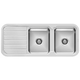 Phoenix Tapware 1000 Series 1180mm Double Topmount Kitchen Sink with Drainer