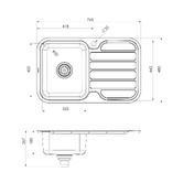 Phoenix Tapware 1000 Series Single Topmount Kitchen Sink with Drainer