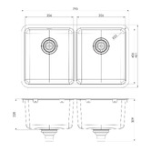 Phoenix Tapware 2000 Series 790mm Double Stainless Steel Kitchen Sink