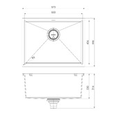 Phoenix Tapware 4000 Series 570mm Single Kitchen Sink