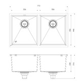 Phoenix Tapware 4000 Series 770mm Double Kitchen Sink