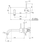 Phoenix Tapware Vivid Slimline Up Bath/Basin Wall Mixer Set