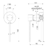 Phoenix Tapware Accessible Vivid Slimline Pin Extended Lever Shower/Bath Wall Mixer