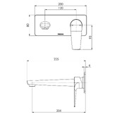 Phoenix Tapware Arlo 205mm Bath/Basin Wall Mixer Set Trim Kit Only