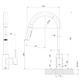 Phoenix Tapware Pina Gooseneck Pull Out Kitchen Sink Mixer