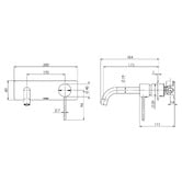 Phoenix Tapware Vivid Slimline 175mm Bath/Basin Wall Mixer Set
