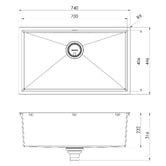 Phoenix Tapware 4000 Series 700mm Single Stainless Steel Kitchen Sink