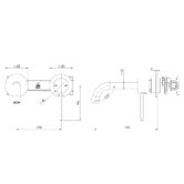 Phoenix Tapware Vivid Slimline 175mm Pin Lever Bath/Basin Wall Mixer Set Trim Kit Only