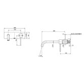 Phoenix Tapware Vivid Slimline 220mm Bath/Basin Wall Mixer Set